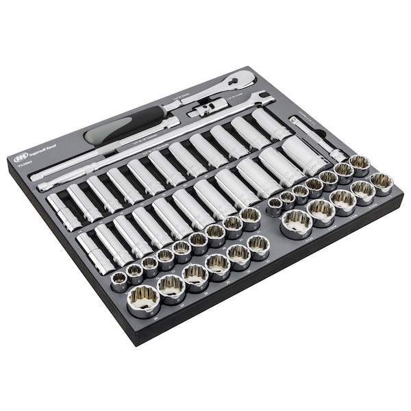 54 Piece 1/2 Inch Drive SAE/Metric Master Socket And Accessory Set